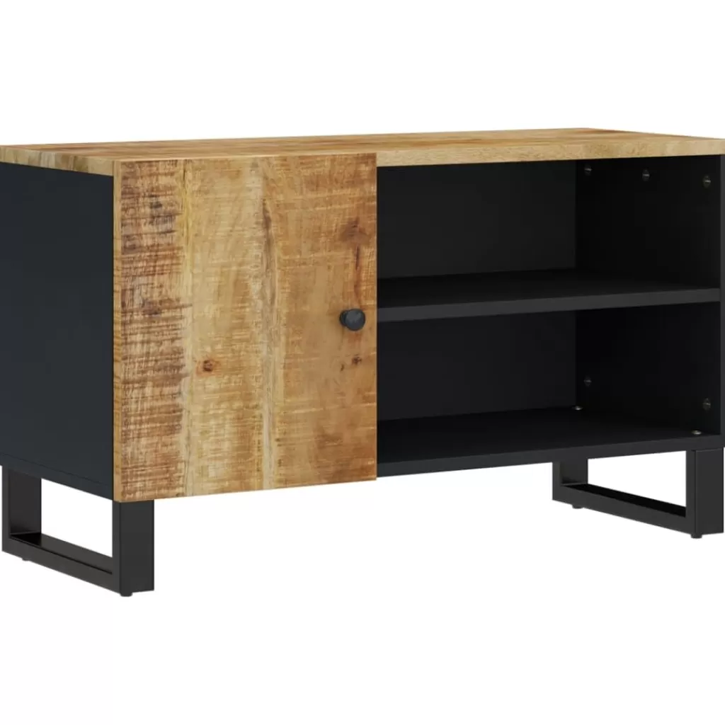 vidaXL Tv-Meubels> Tv-Meubel 80X33X46 Cm Massief Mangohout En Bewerkt Hout