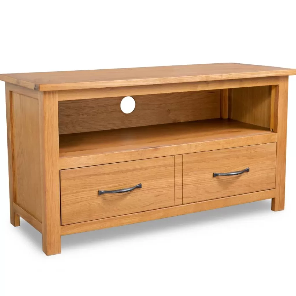 vidaXL Tv-Meubels> Tv-Meubel 90X35X48 Cm Massief Eikenhout