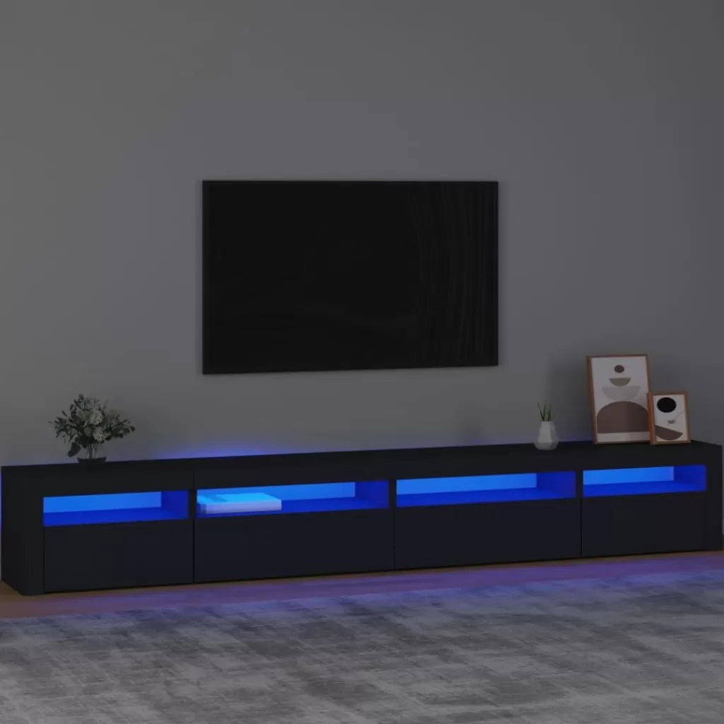 vidaXL Tv-Meubels> Tv-Meubel Met Led-Verlichting 270X35X40 Cm Zwart