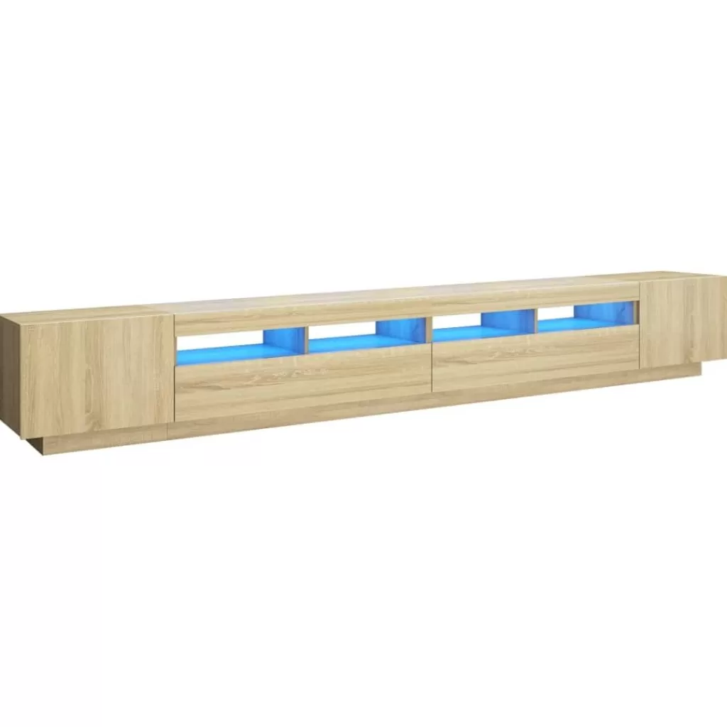 vidaXL Tv-Meubels> Tv-Meubel Met Led-Verlichting 300X35X40 Cm Sonoma Eikenkleurig