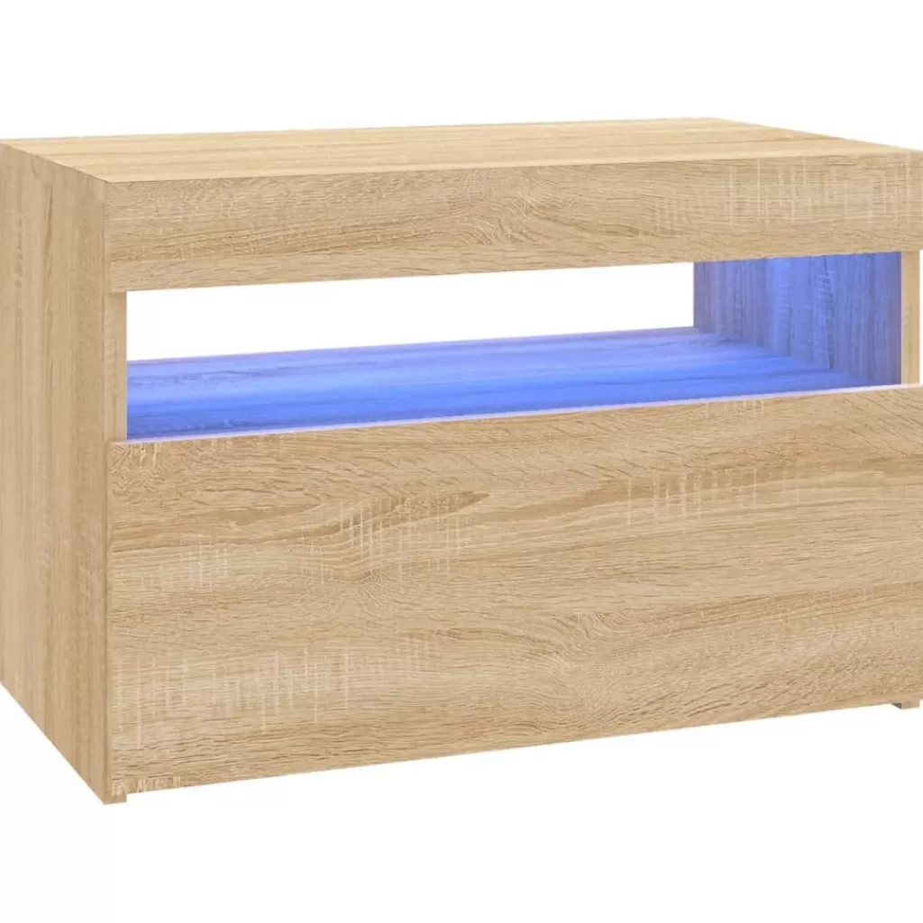 vidaXL Tv-Meubels> Tv-Meubel Met Led-Verlichting 60X35X40 Cm Sonoma Eikenkleurig