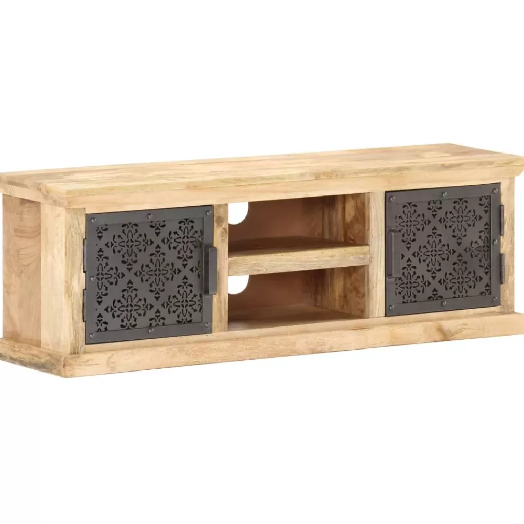 vidaXL Tv-Meubels> Tv-Meubel Met Stalen Deuren 120X30X40 Cm Massief Mangohout