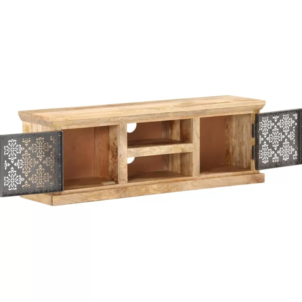 vidaXL Tv-Meubels> Tv-Meubel Met Stalen Deuren 120X30X40 Cm Massief Mangohout