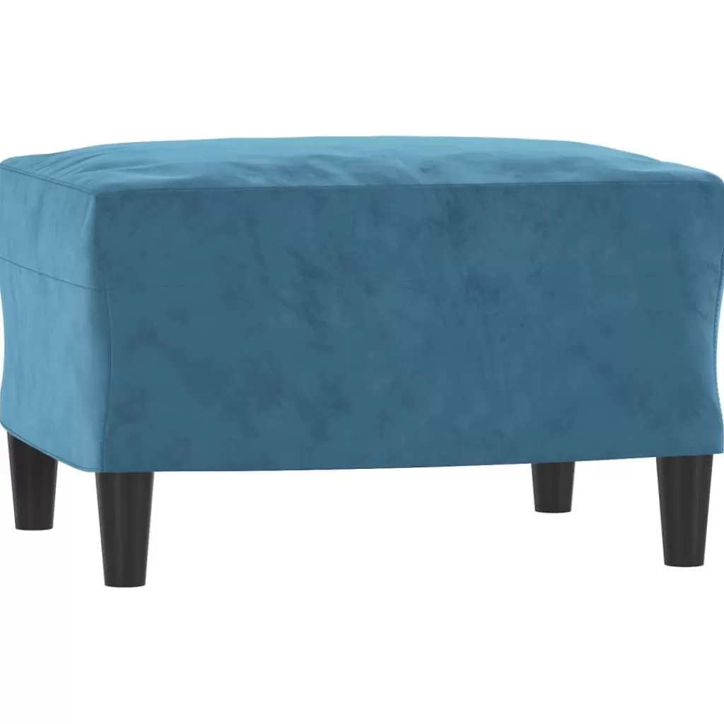 vidaXL Poefs> Voetenbank 60X50X41 Cm Fluweel Blauw