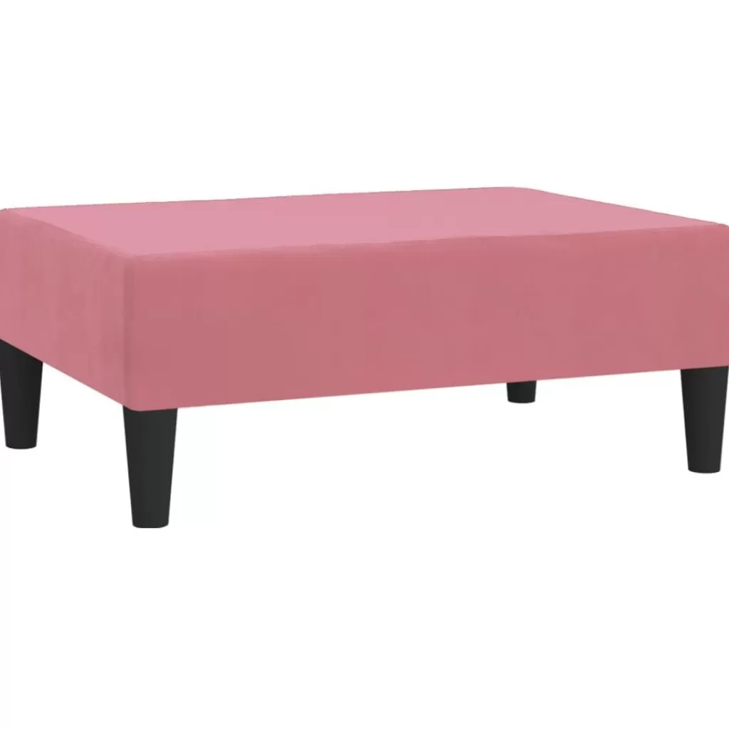 vidaXL Poefs> Voetenbank 78X56X32 Cm Fluweel Roze