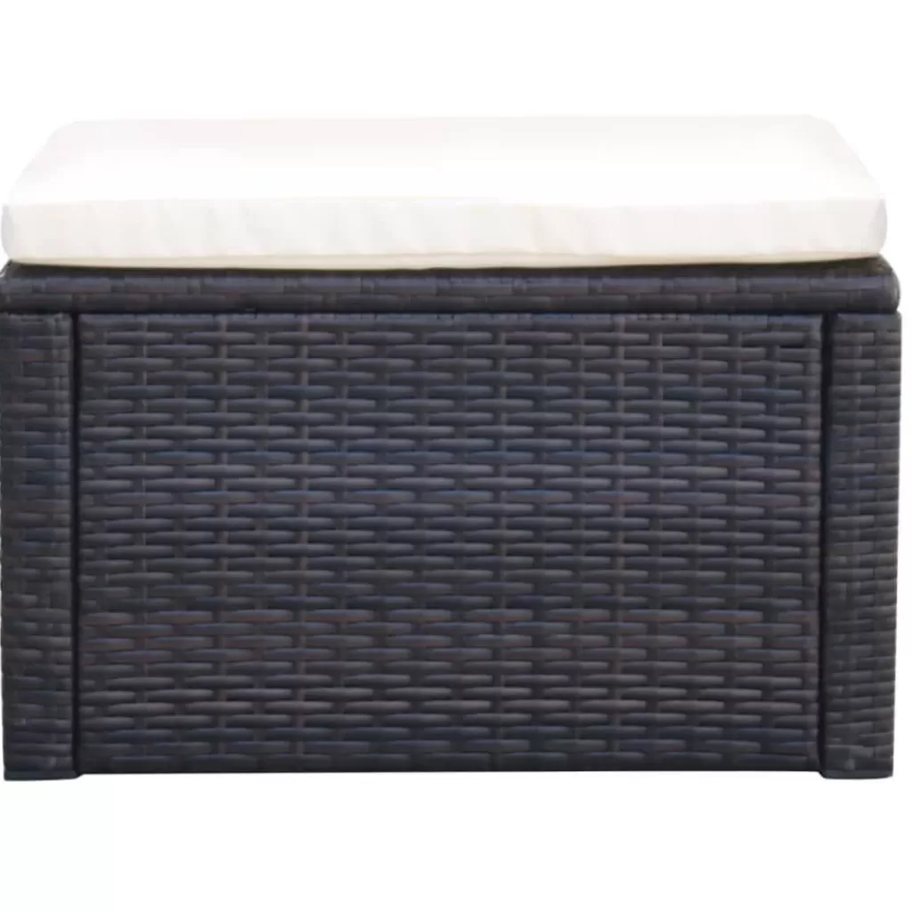 vidaXL Poefs> Voetenbank/Poef Bruin 53X53X30 Cm Poly Rattan