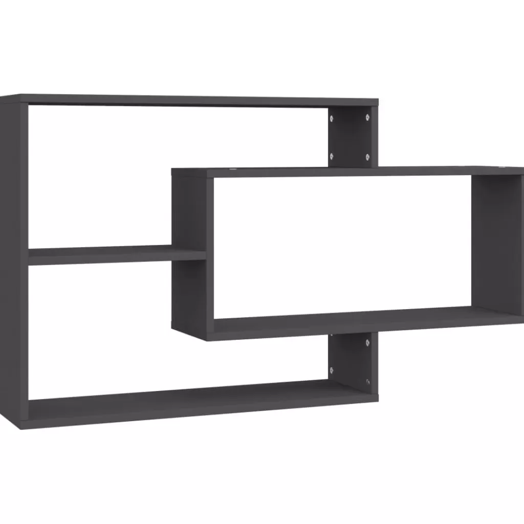 vidaXL Boekenkasten & Wandplanken> Wandschappen 104X20X58,5 Cm Bewerkt Hout Grijs