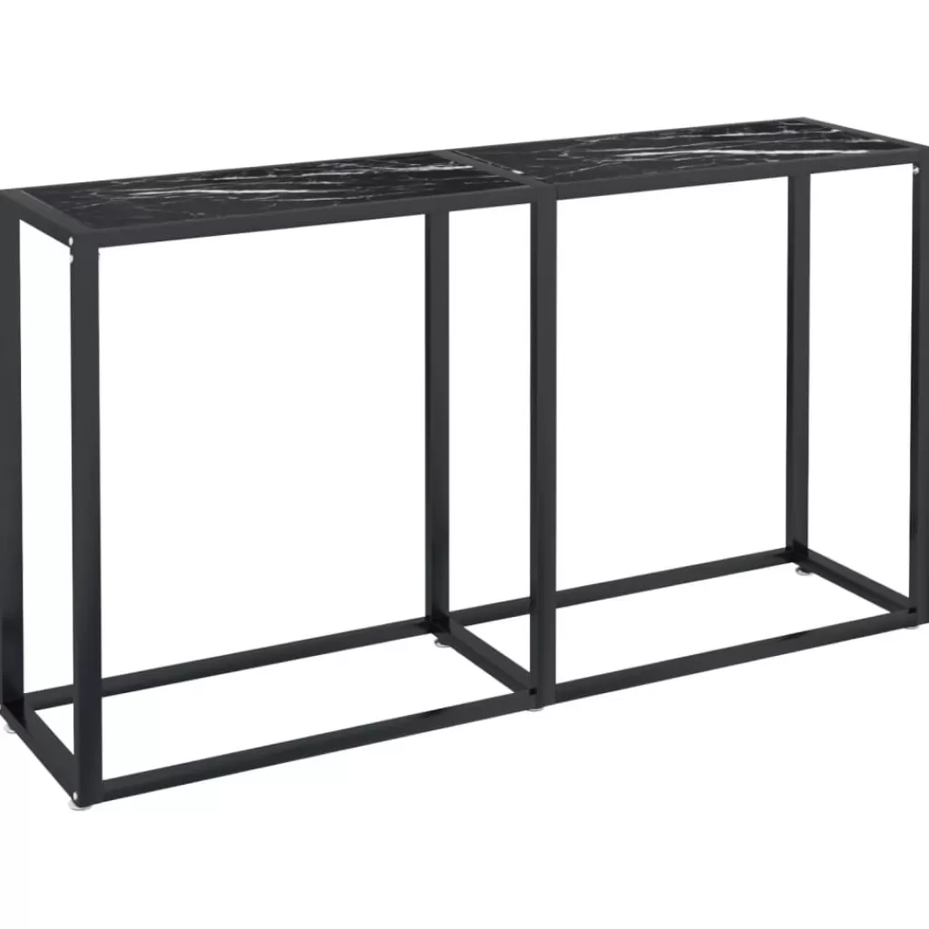 vidaXL Tafels> Wandtafel 140X35X75,5 Cm Gehard Glas Zwartmarmerkleurig