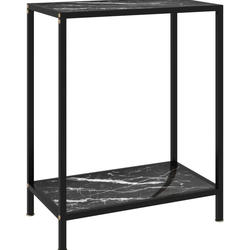 vidaXL Tafels> Wandtafel 60X35X75 Cm Gehard Glas Zwart