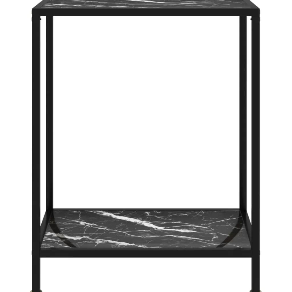 vidaXL Tafels> Wandtafel 60X35X75 Cm Gehard Glas Zwart